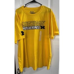 Michigan Wolverines T-shirt Champion Yellow‎ Blue U Of M New